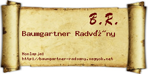 Baumgartner Radvány névjegykártya